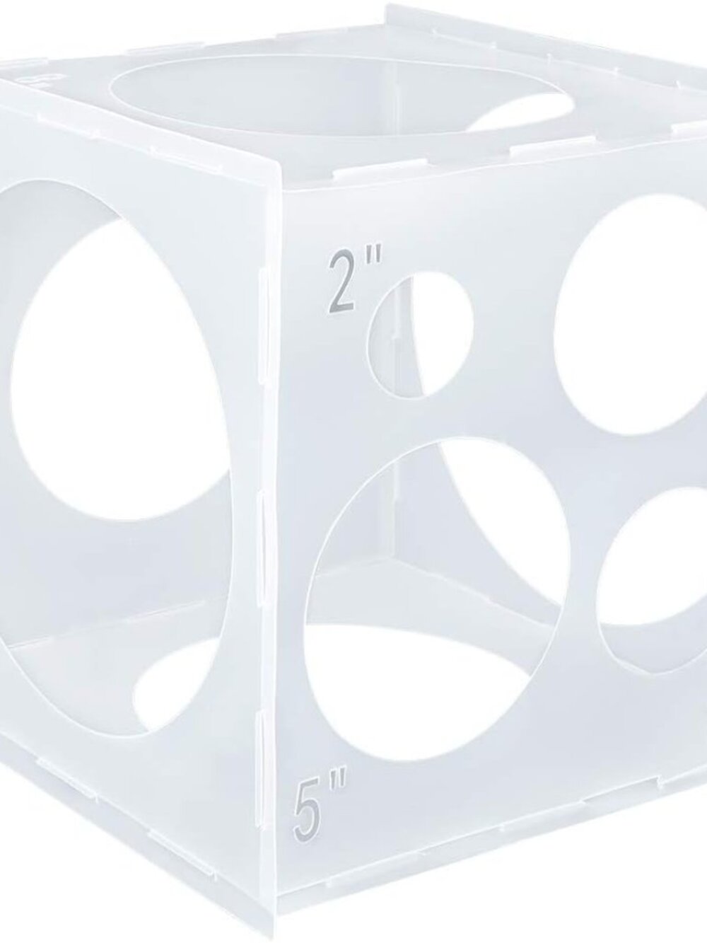 2-10 Inch Collapsible Plastic Balloon Sizer Box Cube, Balloon Sizer